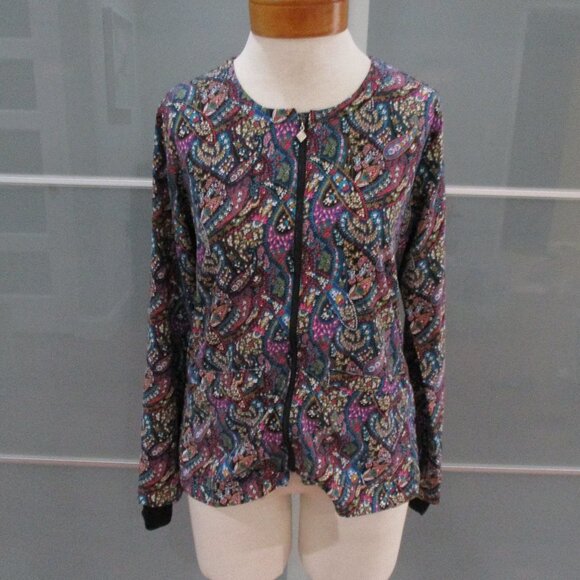 Vera Bradley Halo 8117 Zip up Scrub Jacket - Picture 1 of 6